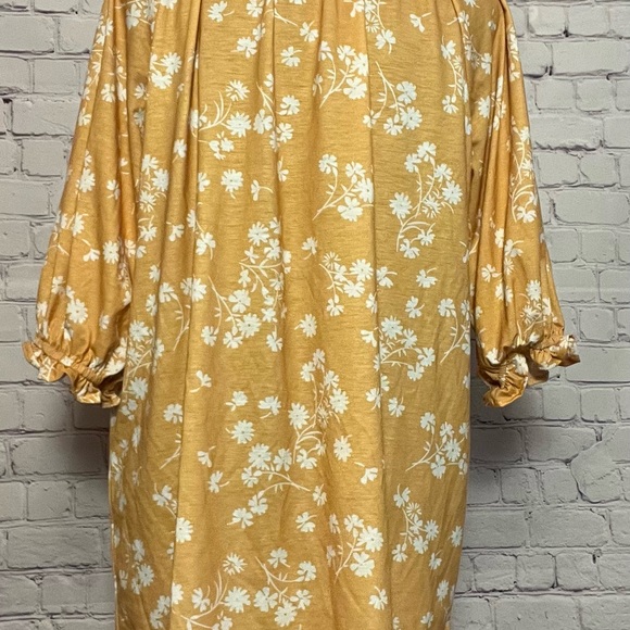 Floral Print Mustard Dress - Picture 2 of 4